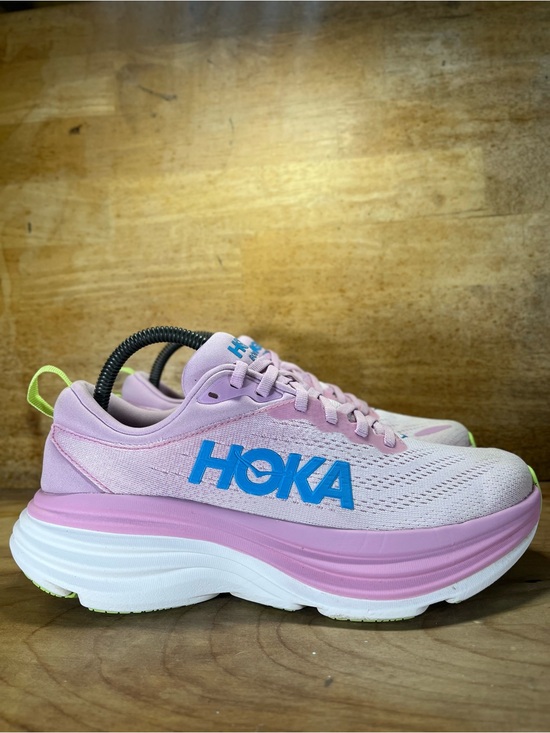 Hoka One One Shoes - Hoka One One Bondi 8 REFLECTIVE Womens Size 8 Running Shoes Sneakers Pink Blue